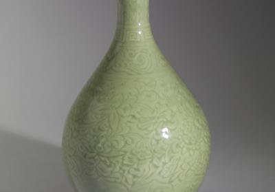 图片[2]-Yuhuchun vase with incised flowers decoration in green glaze, Longquan ware, Early Ming dynasty (1368-1424)-China Archive